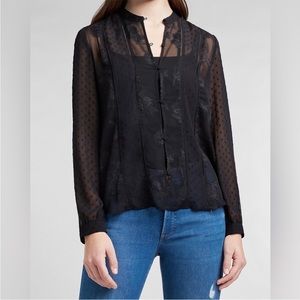 Express Sheer Lace Clip Dot Top